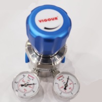 Régulateur de pression de cylindre à six ports à haut débit VIGOUR SS316L 300 bars pour propane GPL hélium argon azote NPT