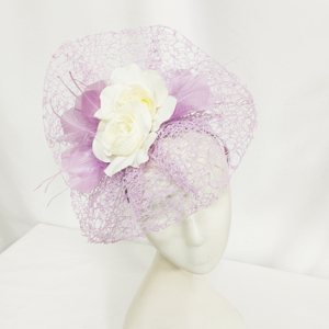 Luxe maille filet paille plume Fascinator pour mariée demoiselle d'honneur mariage invité thé fête église course jour chapeaux - Product Image 5