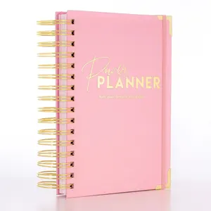 MOQ basso personalizzato 2025 A5 a spirale settimanale Wellness Goal diario diario Planner Notebook con confezione regalo