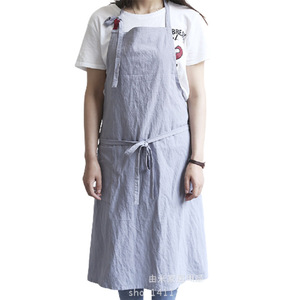 Solid Color <b>Kitchen</b> <b>Apron</b> Cotton Adult <b>Apron</b> For Cooking Daily Use - Product Image 5