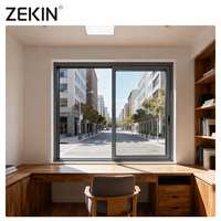 ZEKIN esmerilado transparente pequeño arco doble acristalamiento deslizador deslizante doble vidrio templado 3 pistas ventanas correderas para el hogar