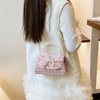 Bolso Princesa Dulce para Bebés Niñas, Bolso Bandolera Portátil con Lazo, Primavera 2024
