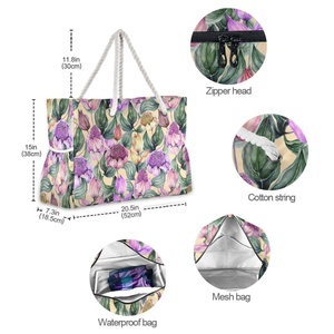 Sac à main Aloha Hotsale Fashion Hawaiian Puakenikeni en polyester, sac à bandoulière, sac de plage lavable, sacs fourre-tout pour femmes - Product Image 4