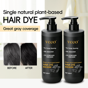 Tinte Capilar Negro Floral Personalizable OEM 500ml Sin Amoníaco y Cobertura Permanente para Canas Fórmula Herbal No Pegajosa - Product Image 2