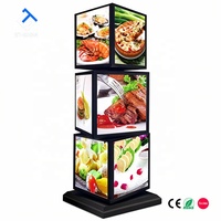 Boîte lumineuse LED en acrylique à double niveau rotative et étanche Shuntai, avec logo personnalisé, rotation à 360°, pour les petites entreprises