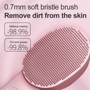 Brosse nettoyante exfoliante électrique en silicone OEM pour le visage, massage chaud/froid, pour hommes et femmes, idéale pour le spa - Product Image 4