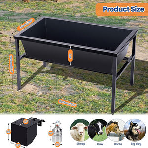 JH-Mech 2pcs Alimentador De Gado E Água Calha Atualizado Design Grande Dispensador De Água De Cão Alimentadores De Cabra De Aço Inoxidável - Product Image 2