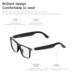 Smart Glasses Calling AI Assistant Voice Control 26g Lightweight Black Sunglasses with Clear Lenses - Product Image 1