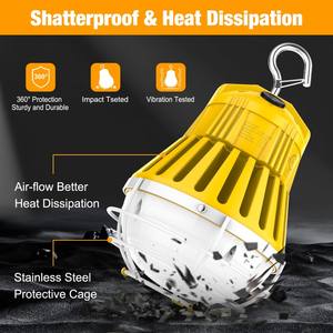 Lámparas de trabajo portátiles con proyector LED de 100W/80W/60W para obras de construcción, exteriores, seguridad de garajes, con enchufe estadounidense AC. - Product Image 4