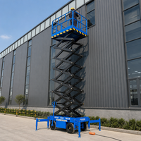 Plateforme élévatrice mobile à ciseaux manuelle 10m 500kg pour travaux en hauteur en entrepôt, construction et maintenance avec garde-corps