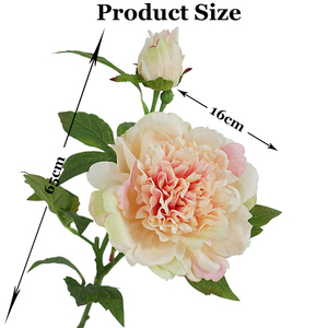 Bunga <span class=keywords><strong>Peony</strong></span> Buatan Berkualitas Tinggi 2 Kepala dari Lateks, Sentuhan Realistis, Warna Putih Pink, untuk Dekorasi Pernikahan, Rumah, dan Pesta - Product Image 4