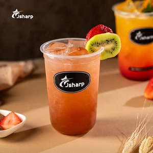 Vaso de Plástico PP Transparente Esmerilado con Fondo Redondo en Forma de U para Bebidas de Té con Leche, con Tapas, Personalizable con Logotipo, Venta Caliente - Product Image 5