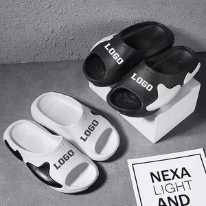 Zapatillas deslizantes personalizadas para hombre, sandalias <span class=keywords><strong>inflables</strong></span> rojas y negras con adornos deslizantes, orden mínima, zapatillas de sandalias deslizantes blancas - Product Image 2