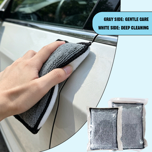 Almohadilla de microfibra multiusos para limpieza de coches, esponja de doble cara para lavado y fregado - Product Image 5