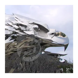OEM ODM Modern Large Outdoor Decoration Metal Crafts Rcofriendly Animal Stainless Steel Eagle Sculpture