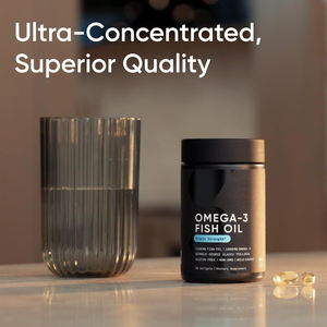 น้ำมันปลาโอเมก้า-3 1250 - อาหารเสริมน้ำมันปลาเข้มข้นสามเท่าจากปลาพอลล็อคป่าจากอลาสก้า ปราศจากจีเอ็มโอและถั่วเหลือง - 90 แคปซูลนิ่ม - Product Image 5