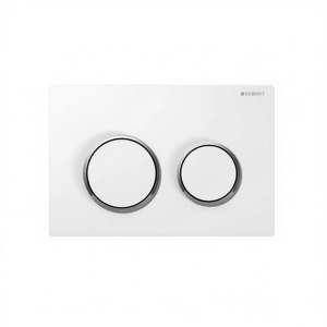 Placa de Control Omega 20 de 2 Botones con Bordes Cromados Blancos para Botones de Inodoro - Product Image 2