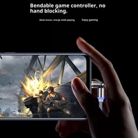Câble magnétique rotatif à 360 degrés créatif 3-en-1 en cuivre nickelé avec design coudé, compatible Micro-USB et Type-C pour téléphones mobiles