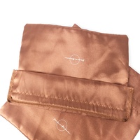 Sac à cordon en satin imprimé personnalisé de luxe avec ruban pochette cadeau à bijoux en satin doux pour cosmétiques pour cheveux et cache-poussière pour bonbons