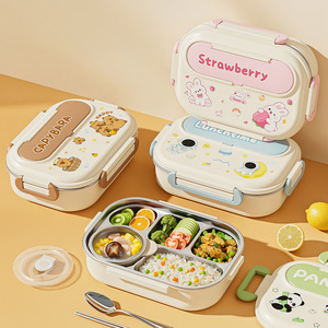 304 Stainless Steel <b>Lunch</b> <b>Box</b> Insulated Portable Divided Bento <b>Box</b> For Office Students With Cutlery Set - Product Image 1