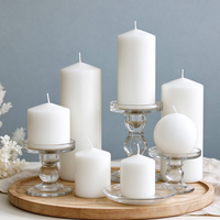 Bougies cylindriques blanches de style européen en gros pour mariages, tables de restaurant d'hôtel et décoration intérieure