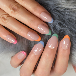 Nouveaux produits conseils colorés <span class=keywords><strong>faux</strong></span> <span class=keywords><strong>ongles</strong></span> pour fille Shopping moyen-court français brillant presse sur les <span class=keywords><strong>ongles</strong></span> - Product Image 1