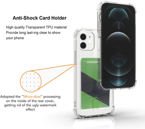 Custodia Trasparente per <span class=keywords><strong>iPhone</strong></span> <span class=keywords><strong>con</strong></span> Porta Carte, Materiale TPU Anti-Ingiallimento, <span class=keywords><strong>Cover</strong></span> Antiurto - Product Image 3