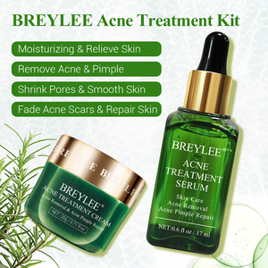 BREYLEE OEM Tea <b>Tree</b> Essential Oil Acne Skin Care Set Anti Acne <b>Face</b> Cream Acne Removal Serum - Product Image 2