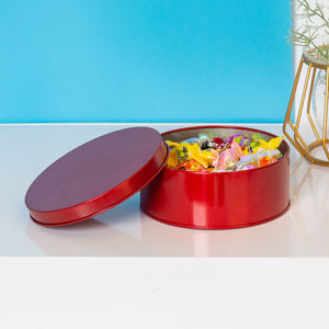 Scatola di latta del metallo della torta del biscotto delle scatole di latta rotonde del biscotto su ordinazione vuoto del commestibile dell'<span class=keywords><strong>oro</strong></span> - Product Image 6