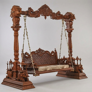 New Arrival Hand Carved Teak Wood Outdoor <b>Swing</b> Chair with Traditional Craftsmanship From Maharashtra INDIAN FABRICS - Product Image 1