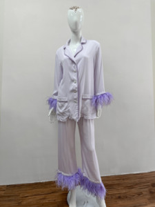 Wanpaul <strong>Women's</strong> Two Piece <strong>Thermal</strong> Knitted Camel Bird Feather Sleepwear Home <strong>Clothes</strong> - Product Image 5