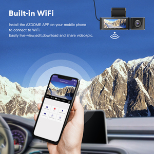 كاميرا سيارة AZDOME M550 PRO ثلاثية العدسات HD مع نظام Adas و Wifi و GPS، كاميرا أمامية وخلفية 4K بشاشة IPS، صندوق أسود ومسجل فيديو DVR للسيارة لأودي - Product Image 4