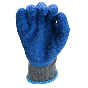 Factory Wholesale Firm Grip Anti Slip Crinkle Latex Coated Construction Work Safety Crinkle Latex Coated Gloves