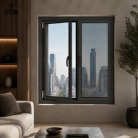 Ventana Abatible de Aluminio de Seguridad con Malla Protectora Integrada, Sistema de Ventanas Residenciales de Alta Calidad