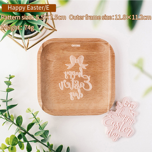 Lapin de Pâques Panier Oeuf Motif 3D Acrylique Cookie Cutter & Embosser Timbre Et Biscuit Cookie Fondant Embosser Stamper - Product Image 5