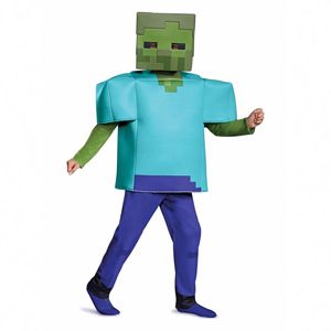 Costume de zombie Minecraft pour enfants, ensemble complet bleu vert, tenue de cosplay pour Halloween, garçons, printemps 2025 - Product Image 5