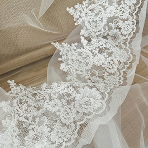 ファッション絶妙な最新刺繍コードレースエッジトリムリボンGuipureフレンチブライダルシャンティリーレース生地結婚式用 - Product Image 2