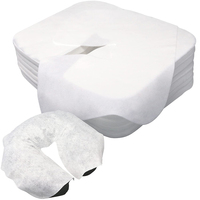 Coussinets de tête jetables OEM pour fauteuil de salon de beauté, feuille de protection faciale avec trou pour le visage, 100 pièces, feuille de protection de tête pour le cou, soins personnels