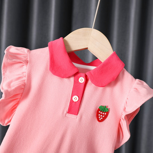 Child Star Circle Girls Summer Dress Cap Sleeve Breathable Polo Style Princess Dress For Kids - Product Image 3