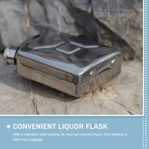 Botella de Licor Portátil de Alta Calidad, 5oz, Acero Inoxidable, Pequeña, Tipo Jerry Can - Product Image 6