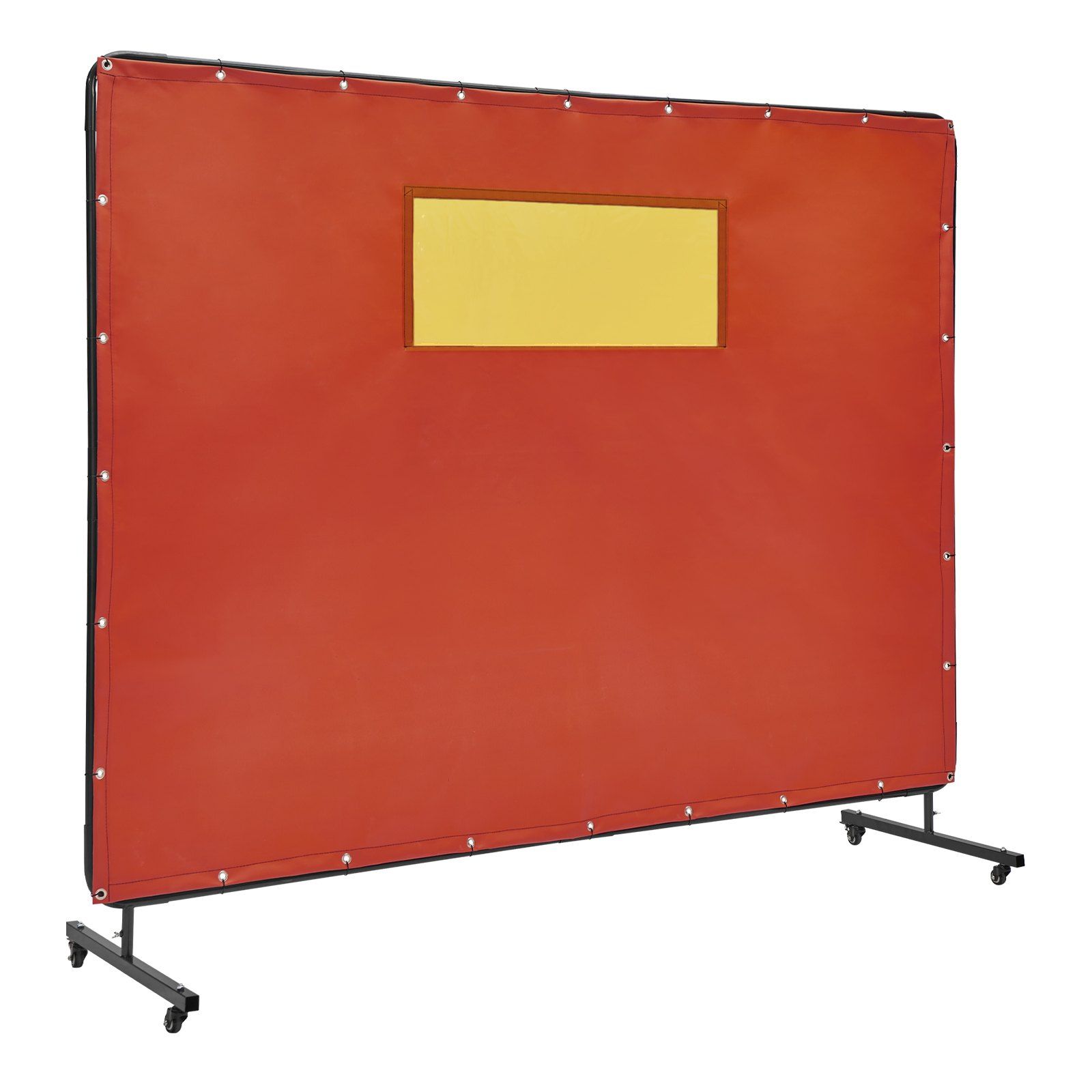6' X 8' Flame-Resistant Vinyl Welding Protection Screen 4 Swivel Wheels 2 Lockable Transparent Window for Fireproofing Materials