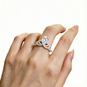 Factory Price S925 Sterling Silver Rhodium Fashion Jewelry <b>Rings</b> Pear Cut Cubic Zirconia Promise <b>Ring</b> Women's Anniversary Party - Product Image 5