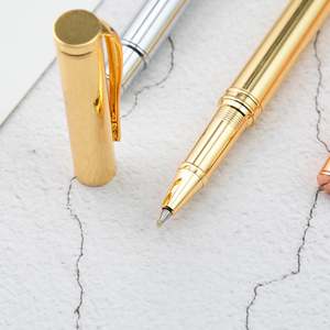 Stylo de luxe plaqué or de haute qualité, en acier inoxydable, conçu comme cadeau, stylo à bille en métal pour les affaires - Product Image 3