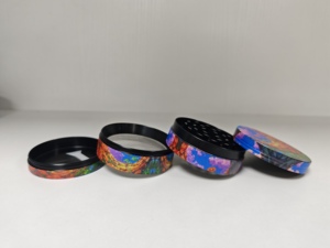 Round Zinc Alloy Manual Modern <b>Herb</b> <b>Grinder</b> 63mm with Full Printed Art Design for Accessory - Product Image 2