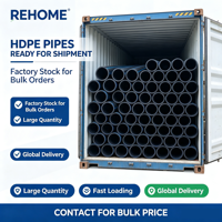 REHOME 50mm 75mm 160mm 315mm Hdpe Pe100 Pn16 Sdr17 Polyéthylène Tube Tuyau De Vidange Polyéthylène Alathène Hdpe Tuyau D'eau