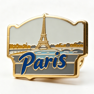 Pin Esmaltado de Recuerdo de la Ciudad de París, Torre Eiffel, Río Sena, Insignia Metálica Chapada en Oro, Forma Irregular, Regalo de Viaje - Product Image 5