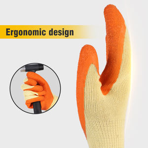 Guantes de algodón XINGYU de alta calidad, 10G, Concha amarilla, revestimiento de látex naranja, guantes de látex de seguridad para el trabajo - Product Image 4