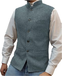 Gilet da sposa da uomo bordeaux rosso nero gilet da uomo <span class=keywords><strong>in</strong></span> <span class=keywords><strong>Tweed</strong></span> Slim Fit gilet da uomo stile smoking <span class=keywords><strong>giacca</strong></span> Casual da uomo - Product Image 5