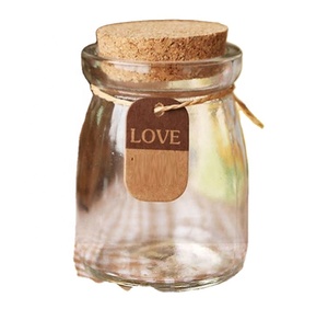 Food Safe Fancy clear 100ml 150ml Pudding Glass <b>Mini</b> Milk <b>Bottle</b> With Cork Lid Pudding Yogurt Candy Jars - Product Image 6
