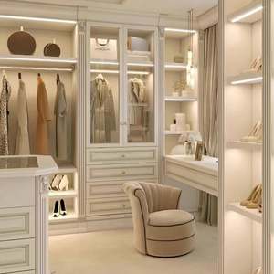Light Luxury French Style <b>White</b> Series Foldable <b>Corner</b> <b>Wardrobe</b> with Multi-Storage Space Waterproof Design and 5-Year Warranty - Product Image 4